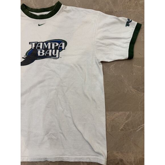 Vintage Rare Nike Tampa Bay Devil Rays shirt Old Logo Y2K Large Center Swoosh - Picture 3 of 11
